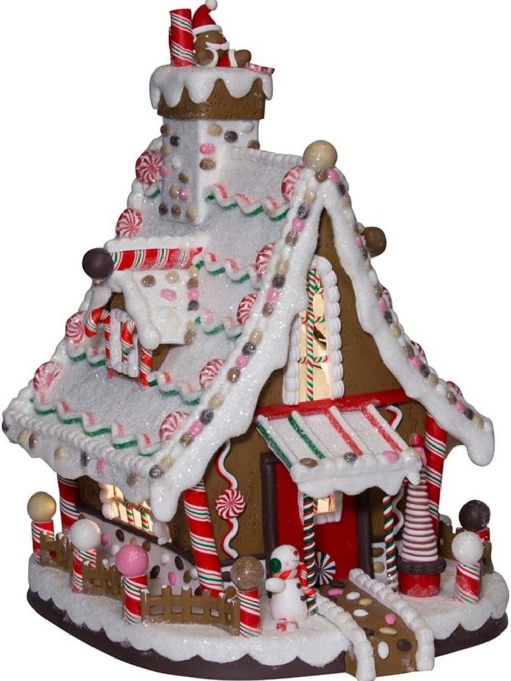 Lighted 12-Inch Christmas Gingerbread House Decor - Festive Holiday Home Accent